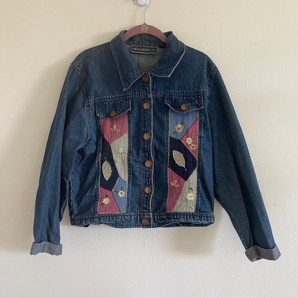new identity Jackets & Blazers - VINTAGE new identity boho blue jean jacket size medium